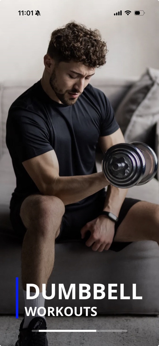 Dumbbell Workout app screen
